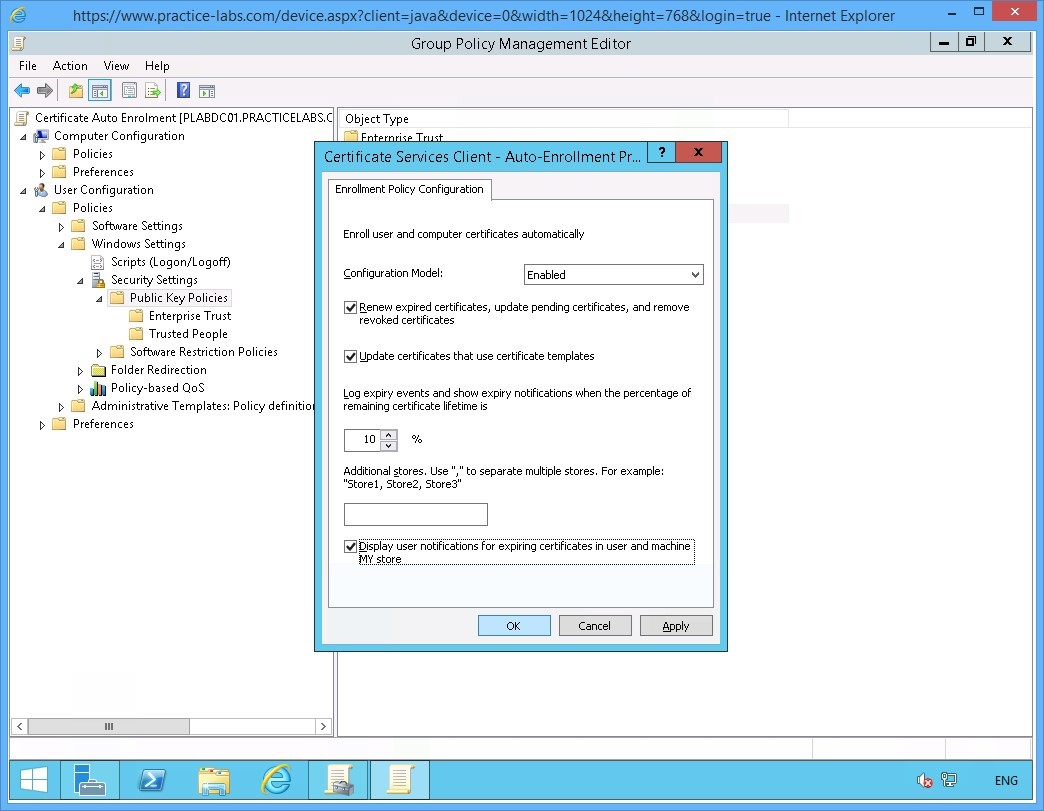 Practice Labs screenshot.